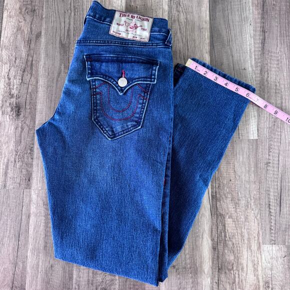 True Religion Geno Denim Blue Jeans Relaxed Slim Flap Men’s Size 28X31 - Picture 3 of 10